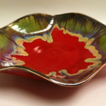 CH10-floral red bowl with flow